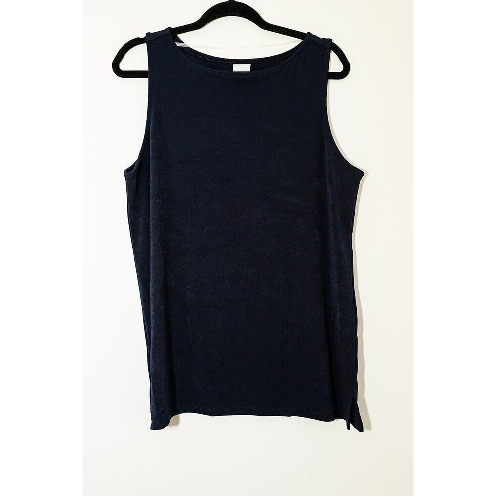 Chico's Travelers Tank Top 2 12/14 L Navy Blue Capsule
